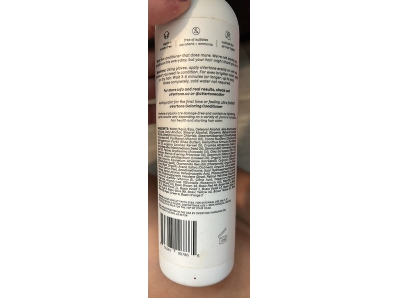 Overtone Purple for Brown Hair Daily Conditioner, 8 fl oz/237 mL