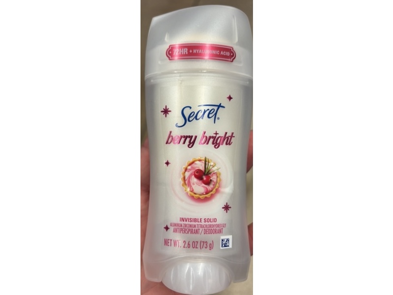 Secret Antiperspirant Deodorant, Berry Bright Scent, 2.6 oz//73 g