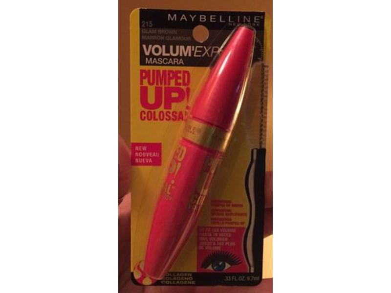 Maybelline Volum' Express Pumped Up Colossal Mascara, 215 Glam Brown, 0.33 fl oz/9.7 mL