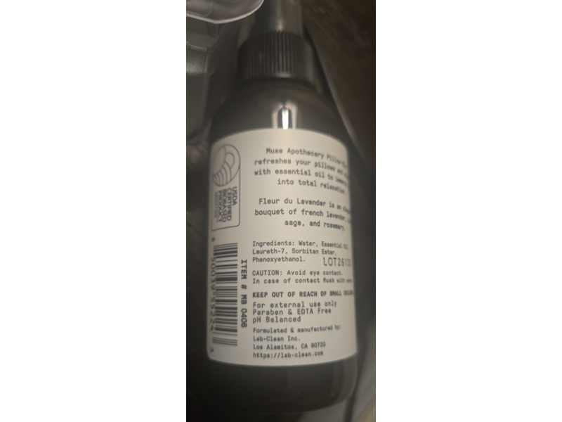 Muse Apothecary Pillow Ritual Calming Pillow Mist, Fleur Du Lavender, 4 fl oz/118 mL
