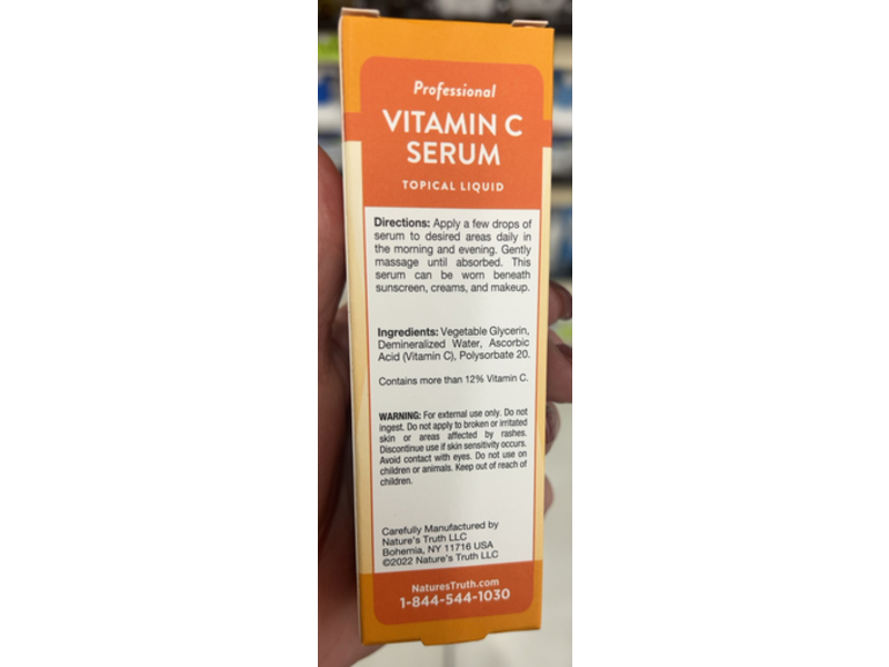 Nature's Truth Topical Liquid Nourishing Vitamin C Serum, 2 fl oz/59 mL