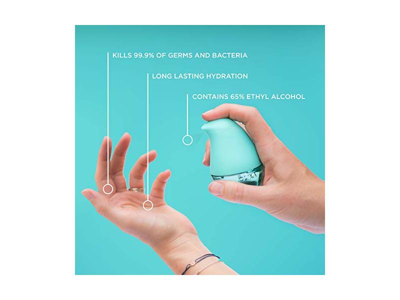 OLIKA | Hydrating Hand Sanitizer Spray with Clip-On, Fragrance Free with Essential Oils 300 Uses (6 Pack)