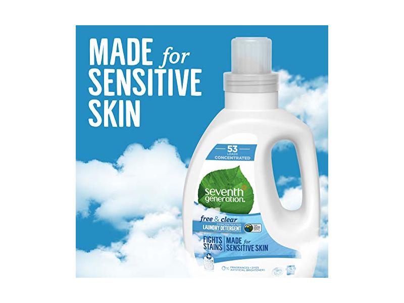 Seventh Generation Concentrated Laundry Detergent, Free & Clear, 40 fl oz