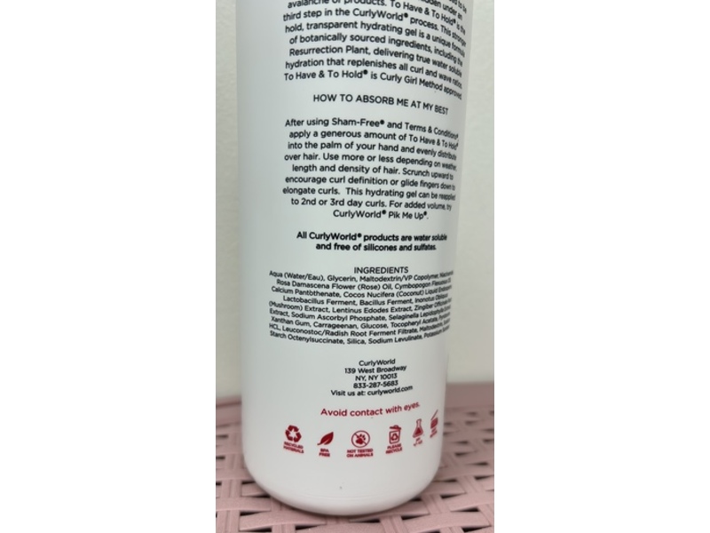 Curly World Hydrating Gel, To Have & To Hold, 32 oz/950 mL