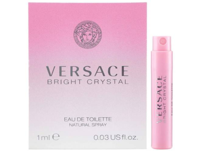 Versace Bright Crystal Eau De Toilette Natural Spray, Bright Crystal, 0.03 fl oz/1 mL, 3 Count