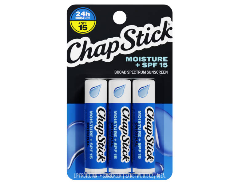 Chapstick Moisture+Spf, SPF 15, 0.15 oz/4g, Pack Of 3