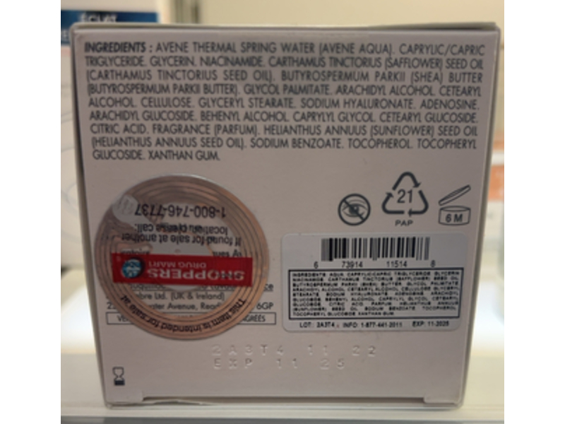 Avene Hyaluron ACTIV B3 Cell Renewal Cream, 1.6 fl oz/50 mL