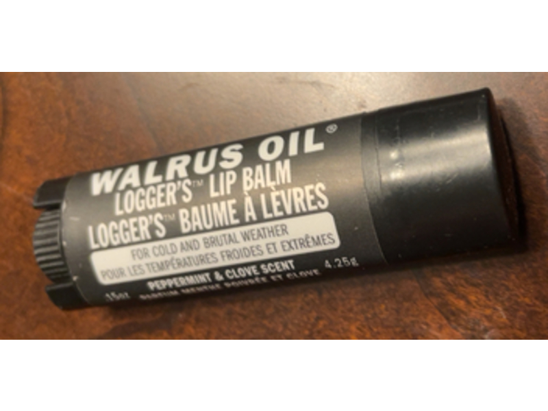 Walrus Oil Logger's Lip Balm, Peppermint & Clove Scent, 0.15 oz/4.25 g