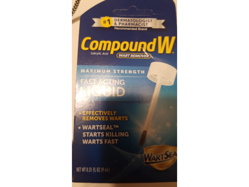 Compound W Salicylic Acid Wart Remover, Maximum Strength Fast Acting Liquid, 0.31 fl oz/9 mL