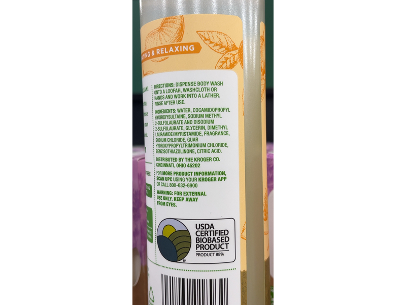 Simple Truth Organics Body Wash, Mandarin & Grapefruit, 16 fl oz/473 mL