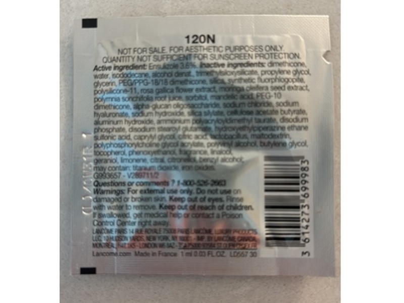 Lancome Teint Idole Ultra Wear Foundation, 120 N, 0.03 fl oz/1 mL