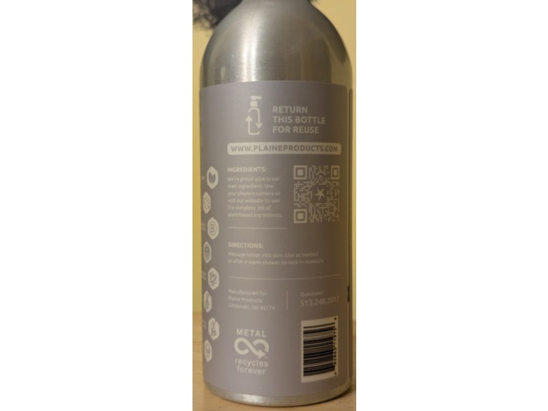 Plaine Products Refillable Body Lotion, Unscented, 16 oz/473 mL