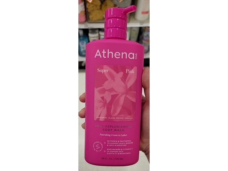 Athena Club Skin Replenishing Body Wash, Super Pink, 18 fl oz/532 mL