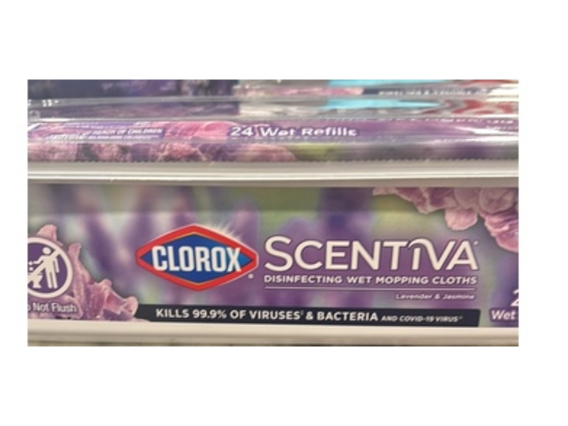 Clorox Scentiva Disinfecting Wet Mopping Cloths, Lavender & Jasmine, 24 Count