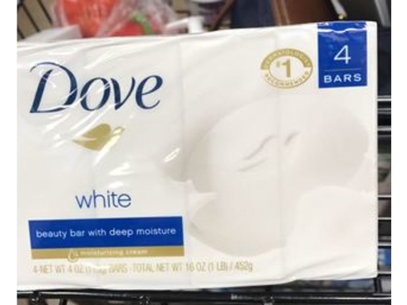 Dove Beauty Bar, White, 4 oz/110 g, 4 Count