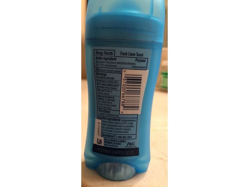 Secret 48 Hr Invisible Solid Antiperspirant, Fresh Linen, 2.6 oz/73 g