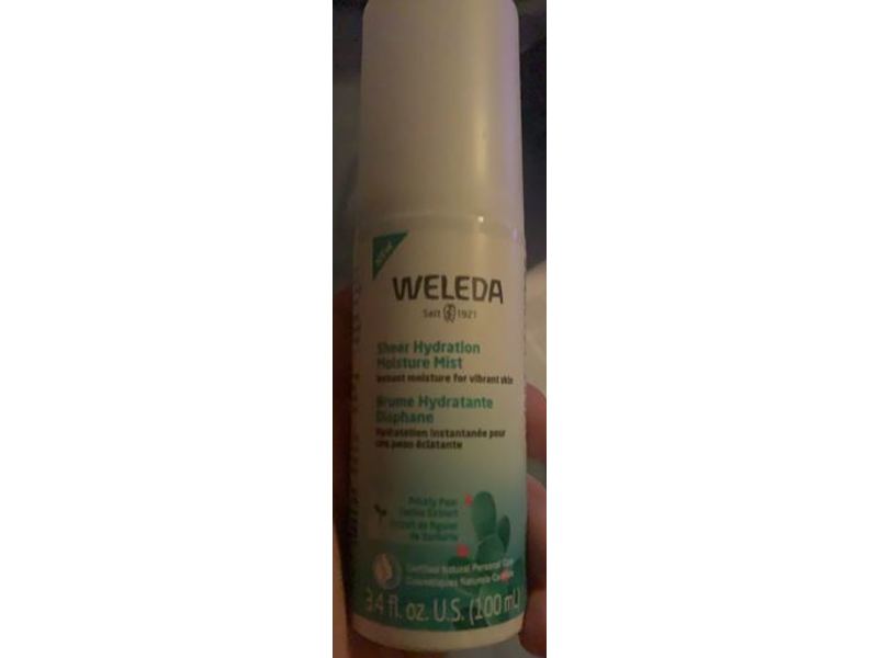 Weleda Sheer Hydration Moisture Mist, Prickly Pear Cactus Extract, 3.4 fl oz/100 mL