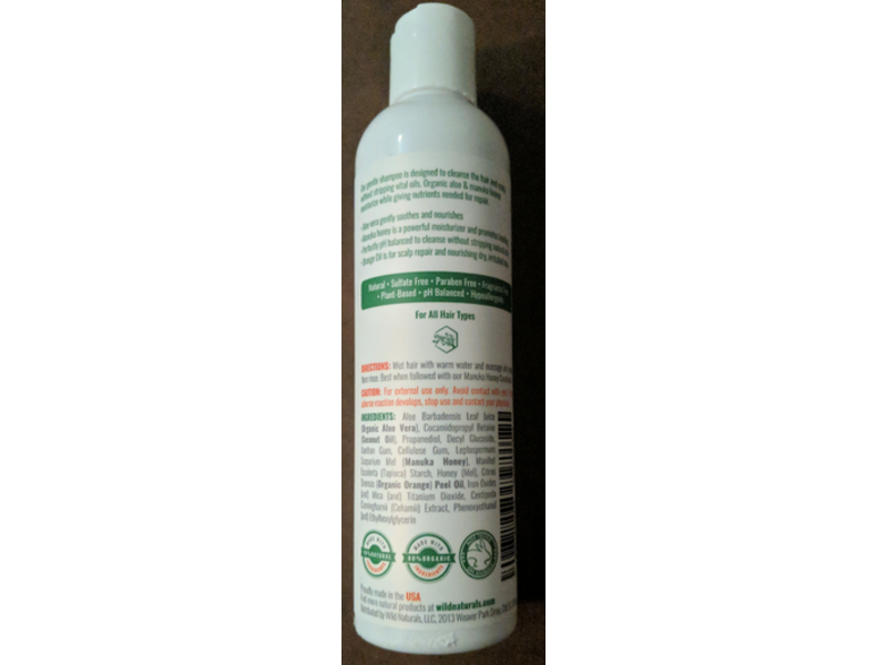 Wild Naturals Eczema & Psoriasis Shampoo, Aloe Vera, Manuka Honey, Orange Oil, 8 fl oz/236 mL