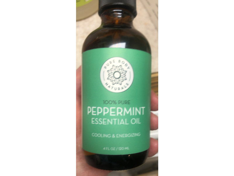 Pure Body Naturals Cooling & Energizing Essential Oil, Peppermint, 4 fl oz/120 mL