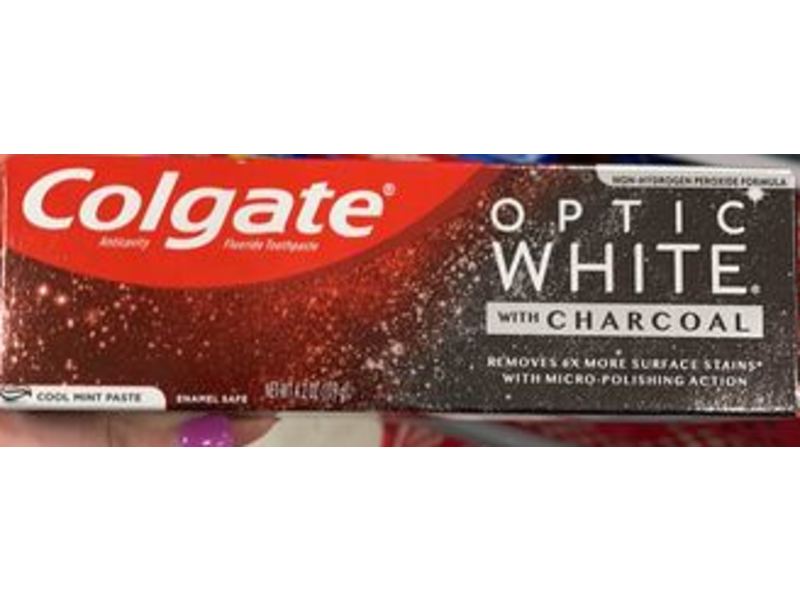 Colgate Optic White Toothpaste, Charcoal, 4.2 oz/119 g, Pack Of 2