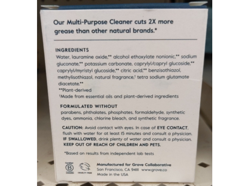 Grove Co. Multi-Purpose Cleaner, Concentrates, Orange & Rosemary, 1 fl oz/30 mL, Pack Of 2
