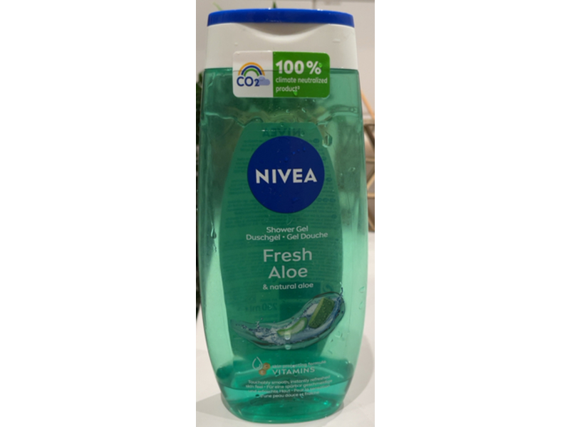 Nivea Shower Gel, Fresh Aloe, 250 mL