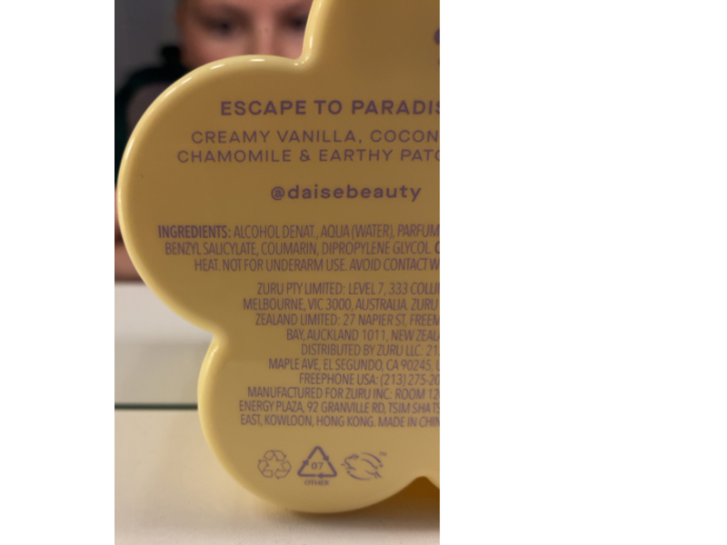 Daise Sunny Fragrance Body Mist, Vanilla & Coconut, 3.38 fl oz/100 mL