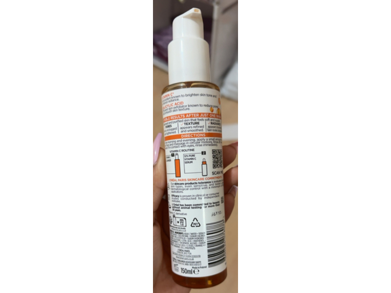 L’Oreal Paris Revitalift Refining Foam Cleanser, Vitamin C + Salicylic Acid, 150 mL