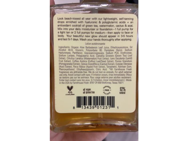 Farm House Fresh Bronze Fox Tanning Drops, 4 fl oz/118 mL