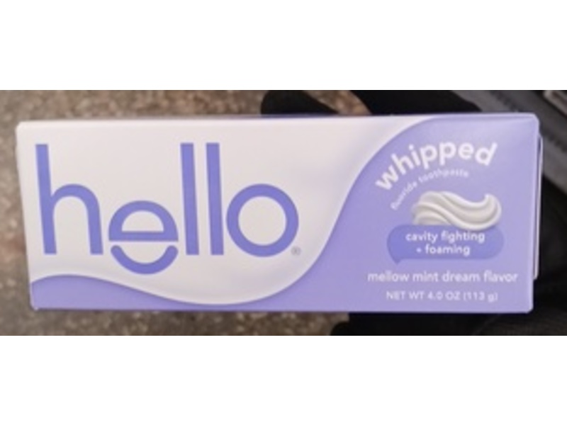 Hello Whipped Fluoride Toothpaste, Mellow Mint Dream, 4 oz/113 g