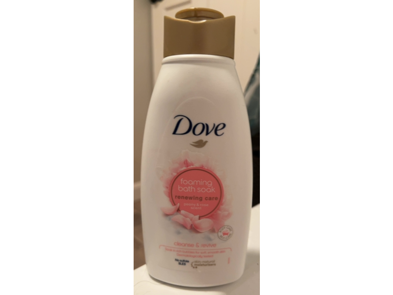 Dove Renewing Care Foaming Bath Soak, Peony & Rose Scent, 450 mL