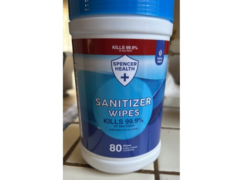 Spencer Health Sanitizer Wipes, 80 Count