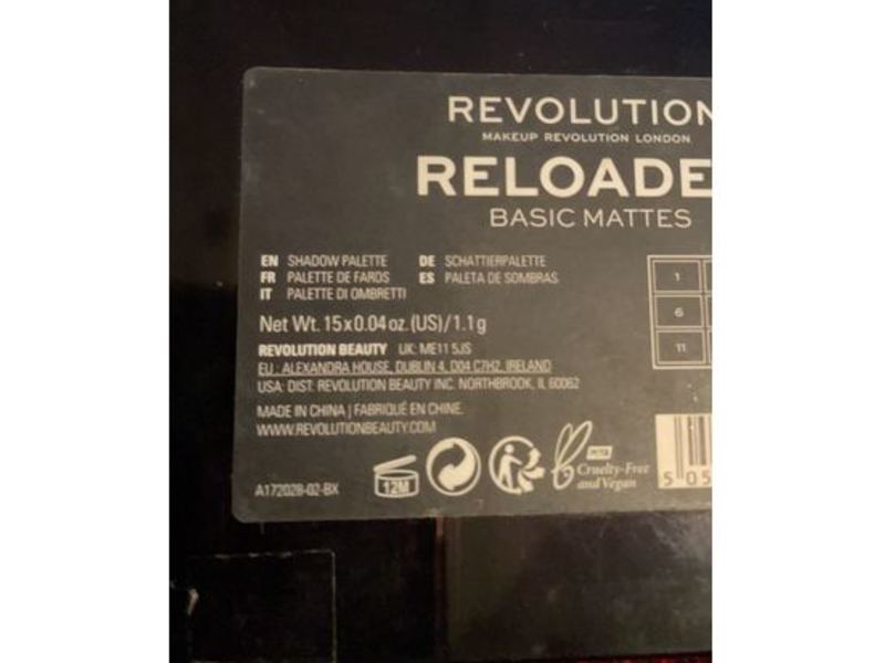 Revolution Re-Loaded Eye Shadow Palette, Basic Mattes, 0.04 oz/1.1.g