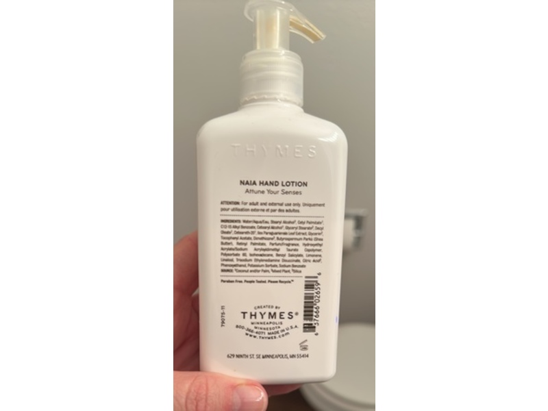 Thymes Naia Hand Lotion, 8.25 fl oz/140 mL