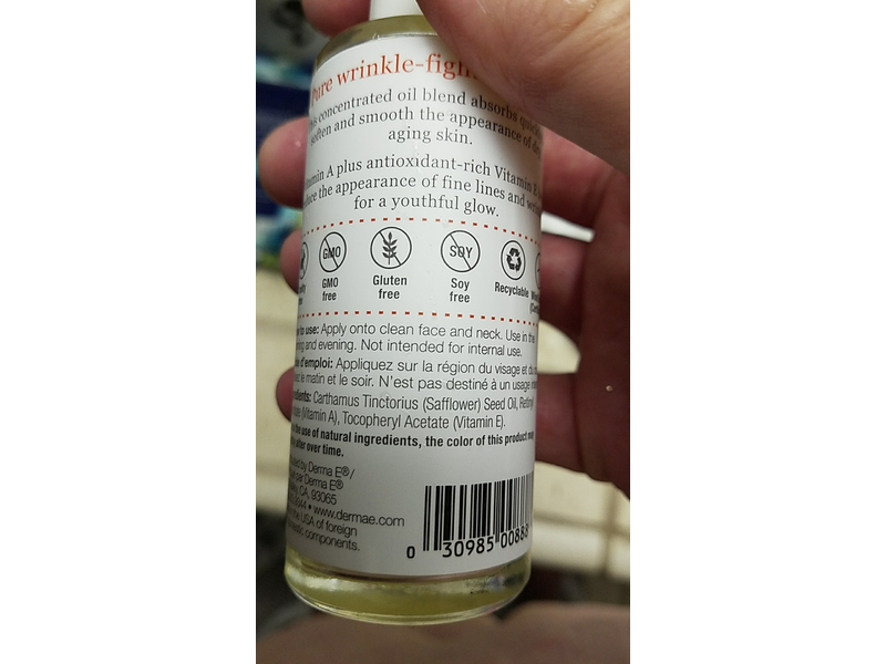 DERMA E Anti-Wrinkle Treatment Oil with Vitamin A and Vitamin E, 2oz