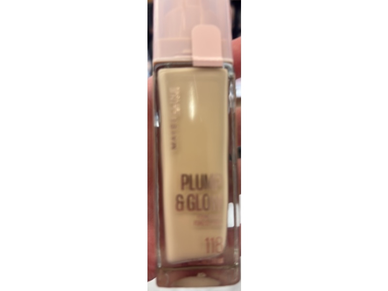 Maybelline Lifter Plump & Glow Foundation,2% Niacinamide+Hyaluronic Acid, 118 Warm, 1.0 fl oz/ 30 mL