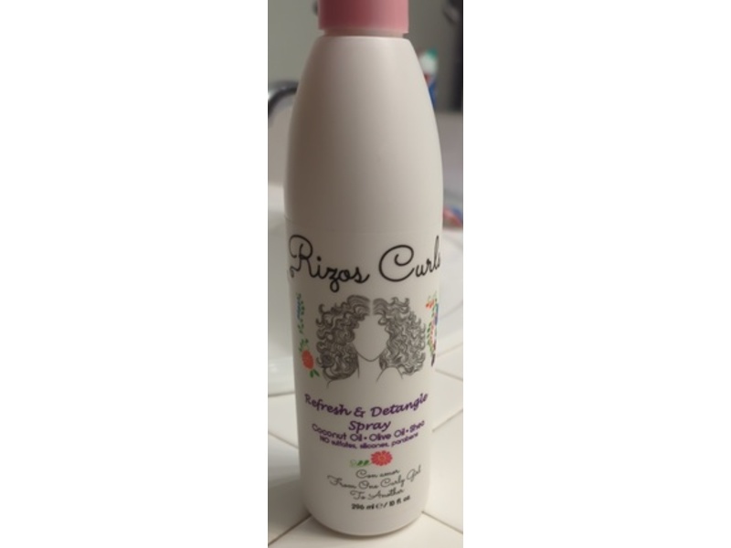 Rizos Curls Refresh & Detangle Spray, Coconut Oil & Olive Oil, 10 fl oz/296 mL