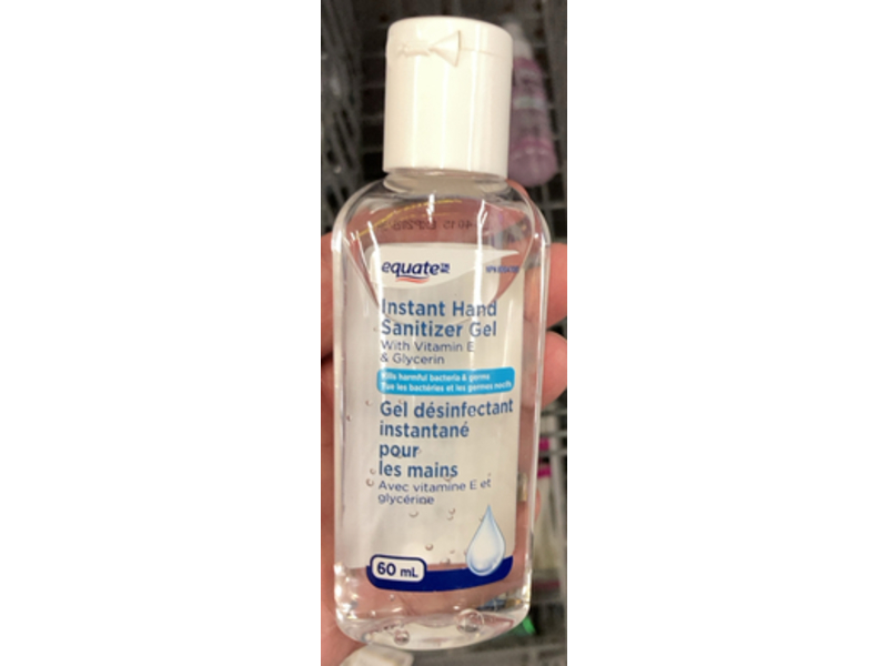 Equate Instant Hand Sanitizer Gel with Vitamin E & Glycerin, 60 mL