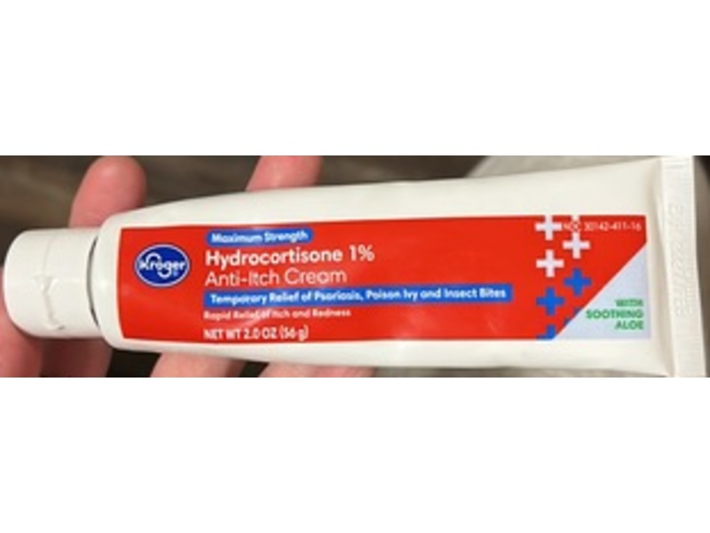 Kroger Maximum Strength Anti-Itch Cream, Hydrocortisone 1%, Soothing Aloe, 2.0 fl oz/56 g