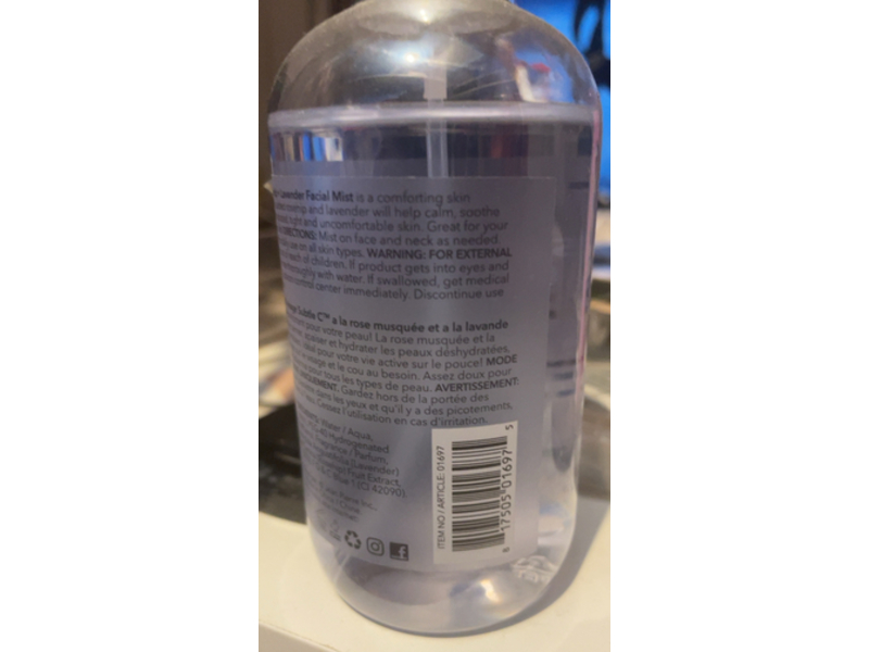 Jean Pierre Subtle C Facial Mist, Rosehip + Lavender, 8.8 fl oz/260 mL