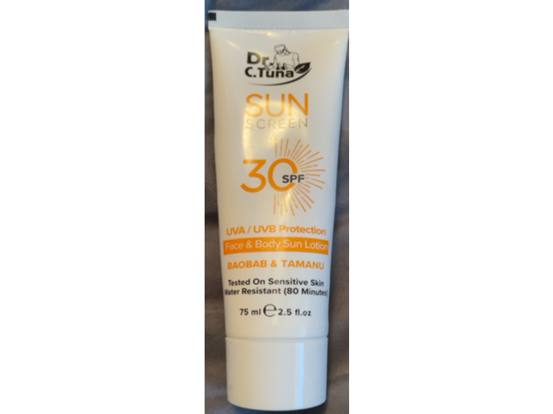 Dr. C. Tuna Sunscreen Lotion, SPF 30, Baobab & Tamanu, 2.5 fl oz/75 mL