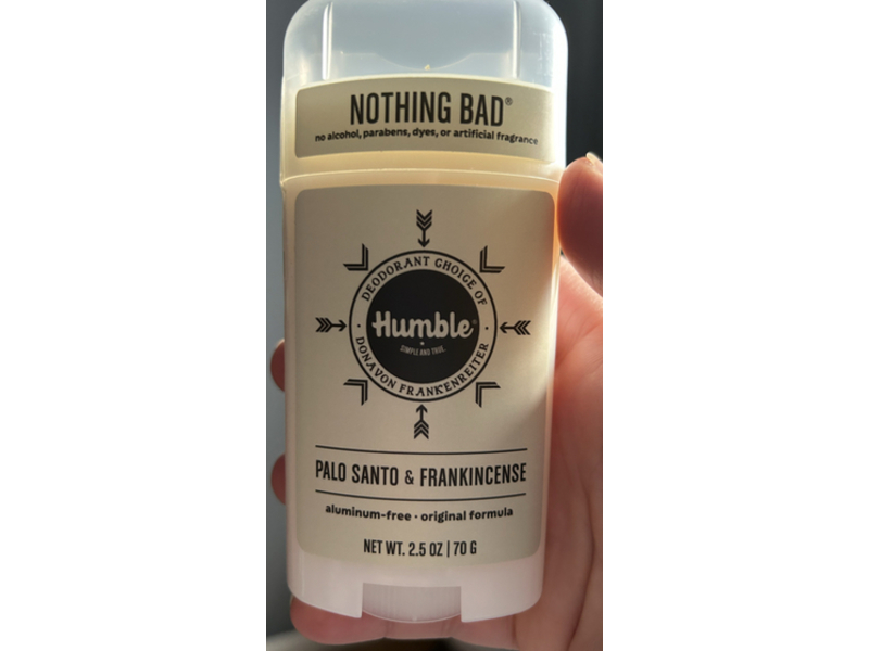 Humble Simple And True Nothing Bad Deodorant, Palo Santo And Frankincense, 2.5 fl oz/70 g