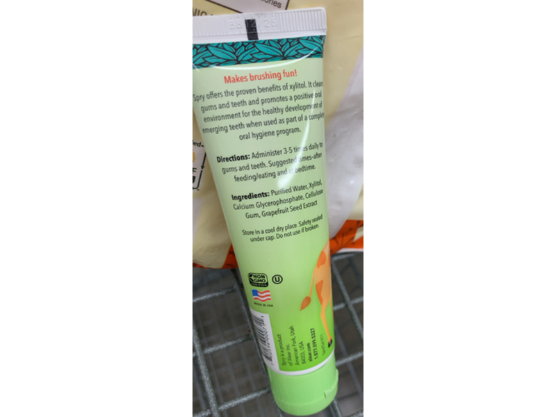 Kids Spry Tooth Gel, Xylitol, Fluoride free, 2 fl oz/60 mL