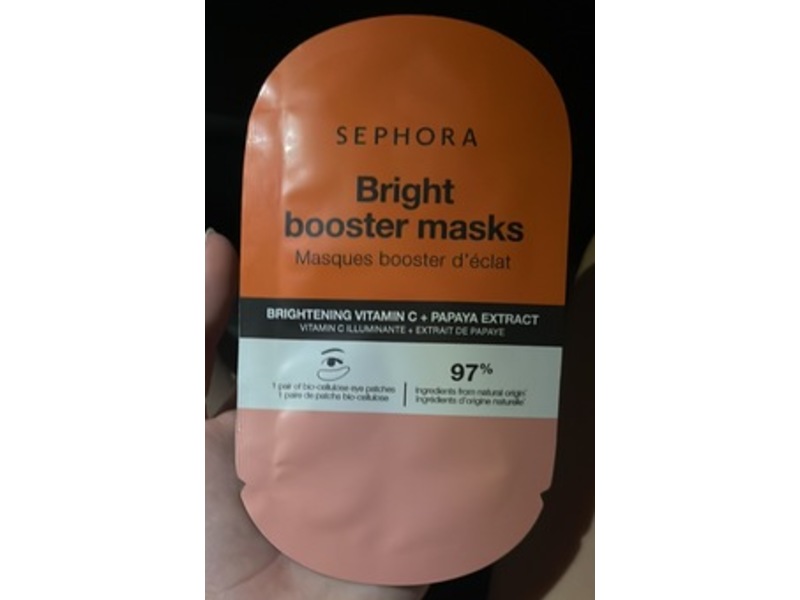 Sephora Bright Booster Eye Masks, Vitamin C + Papaya Extract, 1 Count