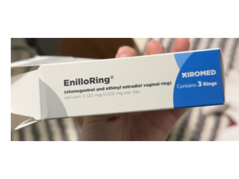 ENILLORING (etonogestrel and ethinyl estradiol) vaginal ring 0.120 mg/0.015 mg, Xiromed (Rx)