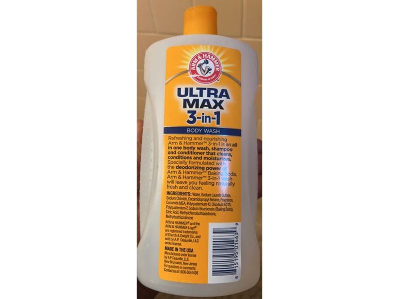 Arm & Hammer Ultra Max 3 In 1 Body Wash, Shampoo & Conditioner, Fresh Scent, 32 oz/946.3 mL