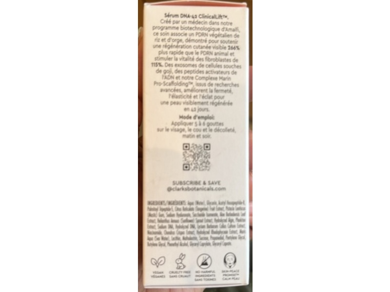 Clark's Botanicals DNA-42 Clinicalift Serum, 1.0 fl oz/30 mL