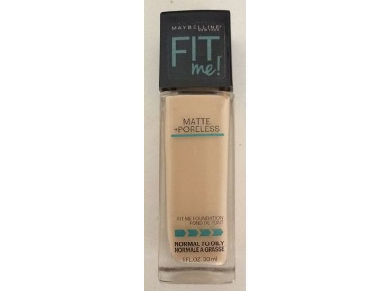 Maybelline New York Fit Me Matte Plus Poreless Foundation, Light Beige, 1 fl oz/30 mL