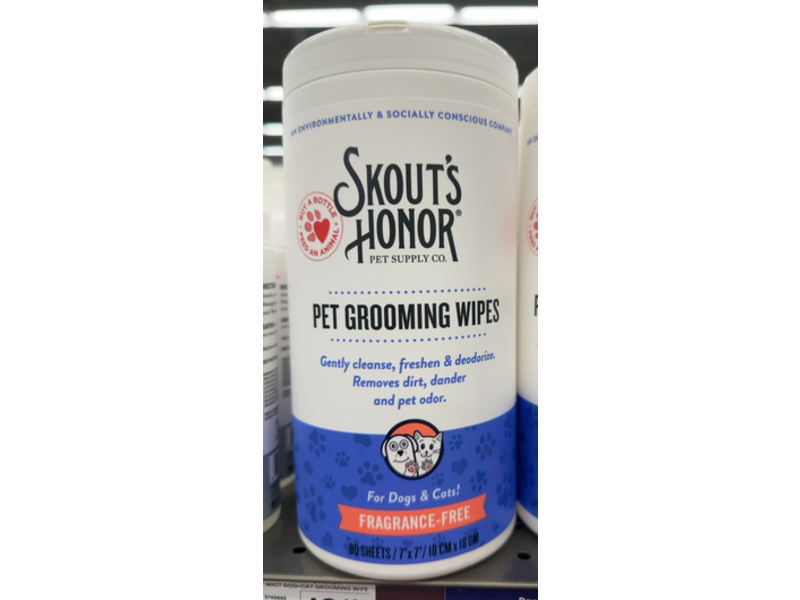 Skout's Honor Pet Grooming Wipes, 80 Count