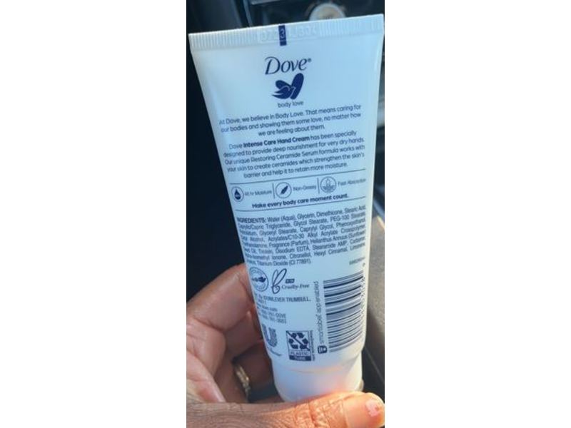 Dove Body Love Intense Care Hand Cream, 3 fl oz/88.5 mL